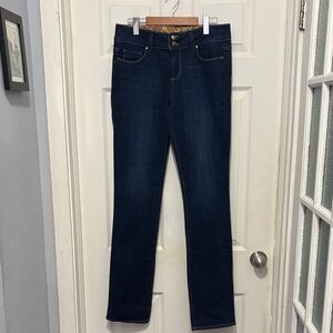 Paige Hidden Hills Dark Indigo Straight Leg Jeans with Stretch